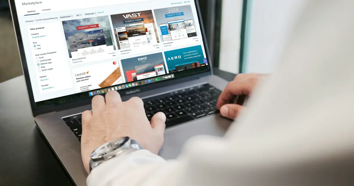 Browsing job listings on a laptop.