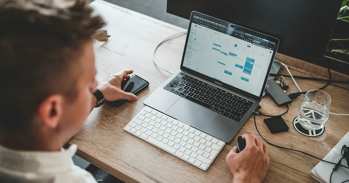 An analyst working through a data dashboard.