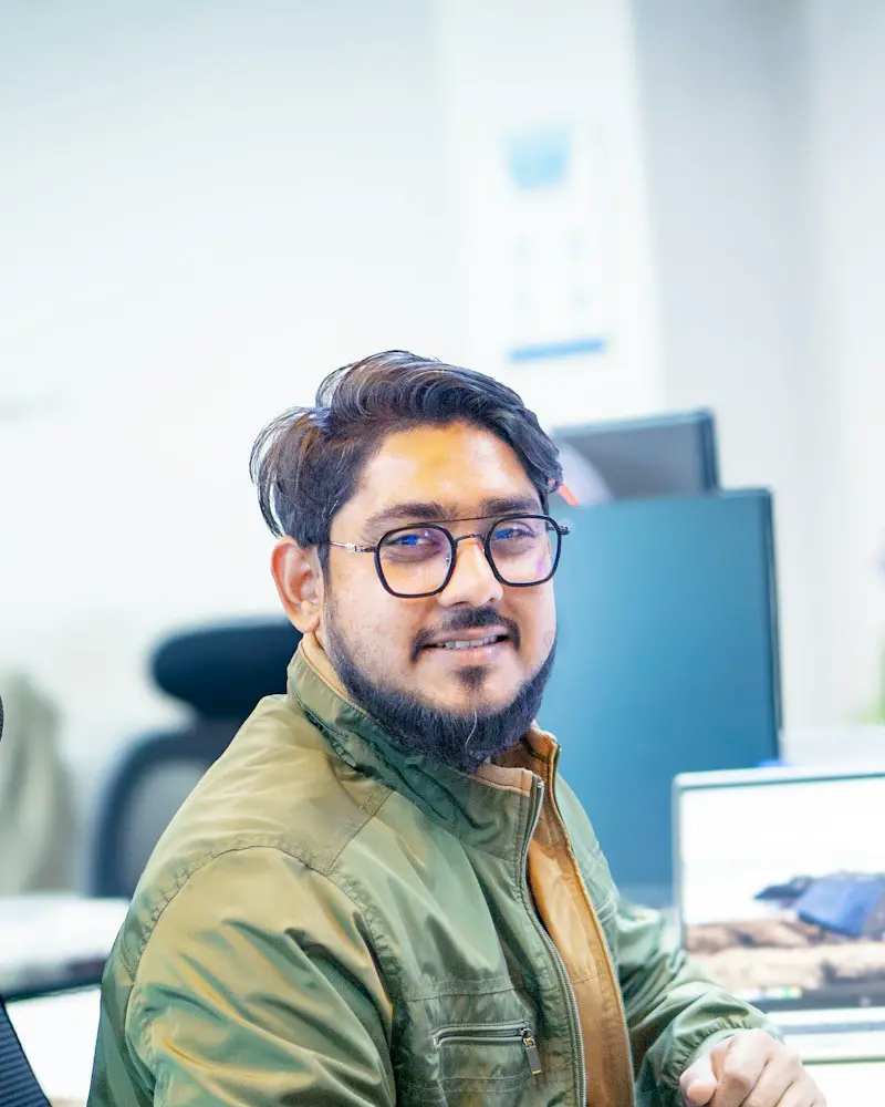 A working professional at his desk.