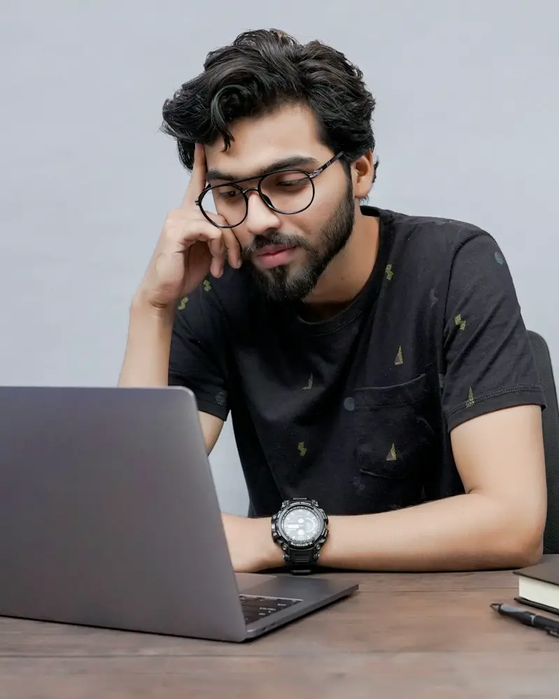 A fresher practising for an interview.